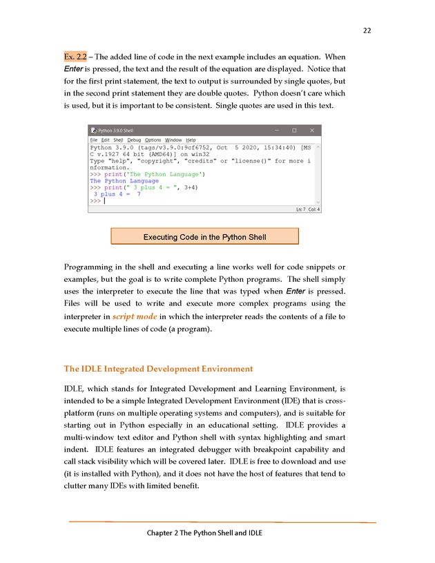 Introduction to Python Programming: Starting Out with IDLE - The Python Shell and IDLE 4